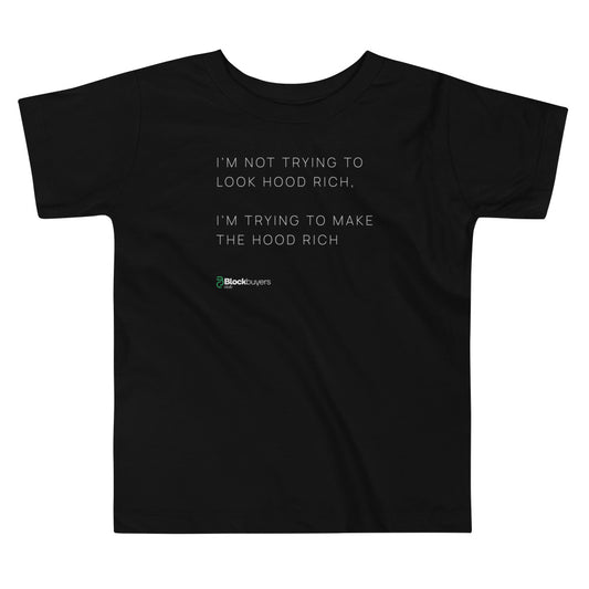 Hood Rich Kid's T-Shirt Black
